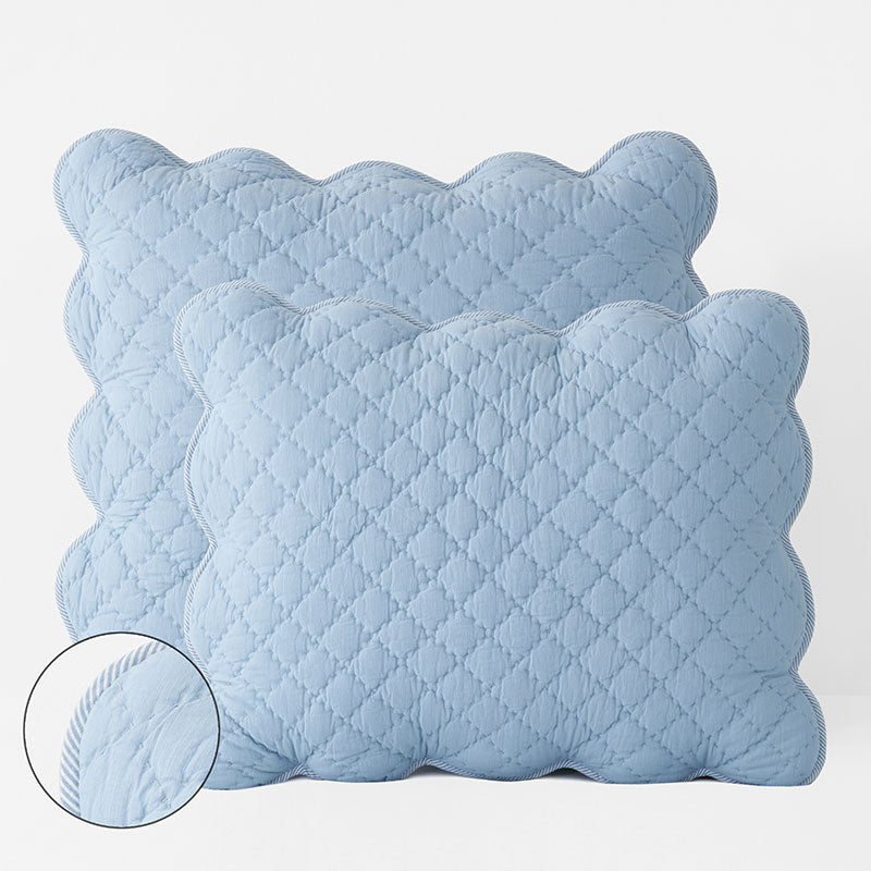 Scallop Quilted Sham - Blue Sea, Standard