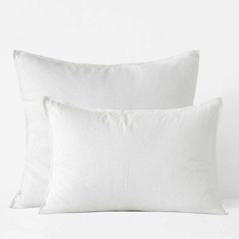 Premium Breathable Washed Linen Solid Sham - White, King