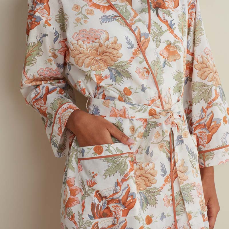 Printed Voile Women's Kimono Robe - Wild Bloom, M/L