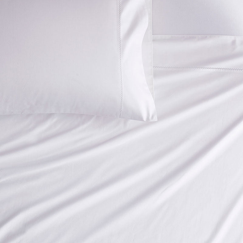 Premium Smooth Organic Cotton Sateen Bed Sheet Set - White, King