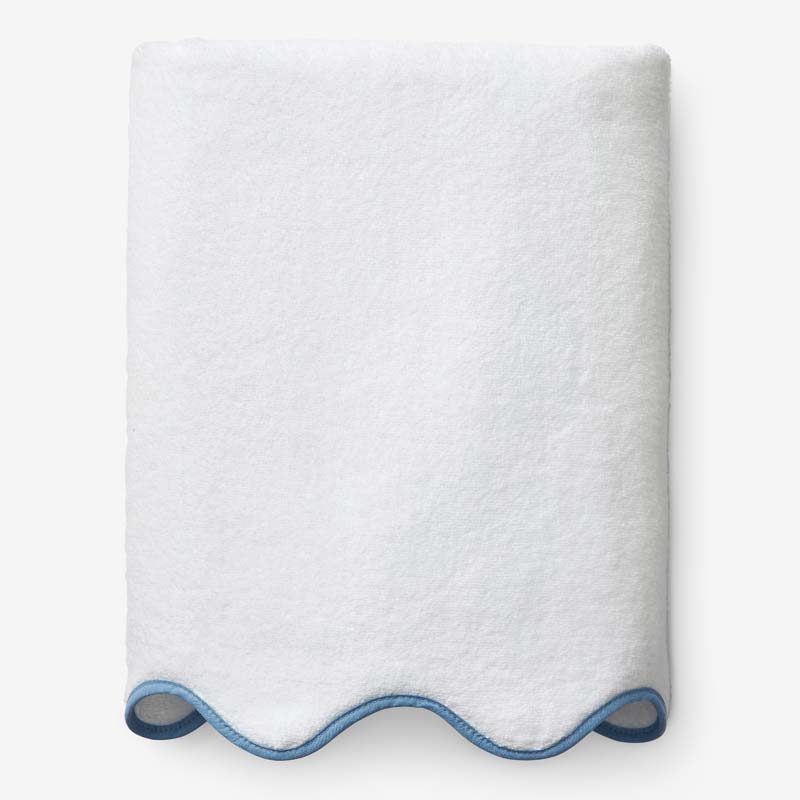 Scalloped Edge Bath Sheet - Light Blue
