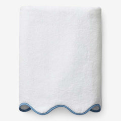 Scalloped Edge Bath Sheet - Light Blue