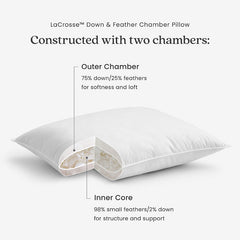 Down & Feather Chamber Pillow - Medium, King