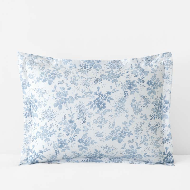 Whisper Fleur Premium Smooth Wrinkle-Free Sateen Sham - Blue Mist, King