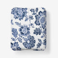 Floral Indigo Garden Classic Cool Cotton Percale Fitted Bed Sheet - Blue, King