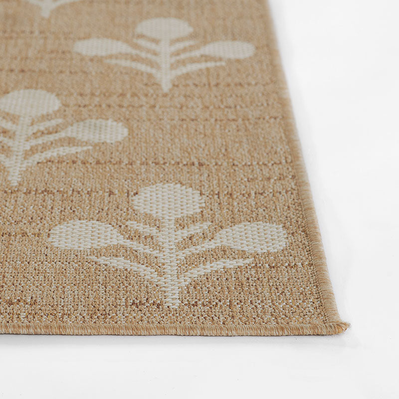 Floral Outdoor Rug - Beige, 4' 1" x 6'