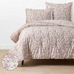 Joyful Floral Classic Smooth Sateen Comforter - Beige, Full/Queen