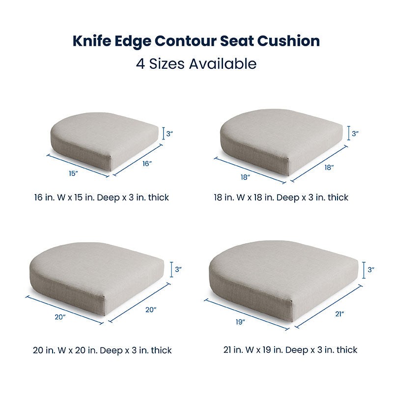 Contour Chair Cushion - Narrow Stripe Air Blue, 18 in. x 18 in.