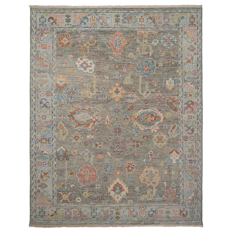 Hand Knotted Traditional Wool Rug - Silver, 3' x 5'