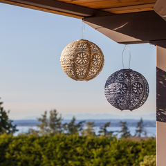 Soji™ Stella Boho Solar Outdoor Lantern - Pearl