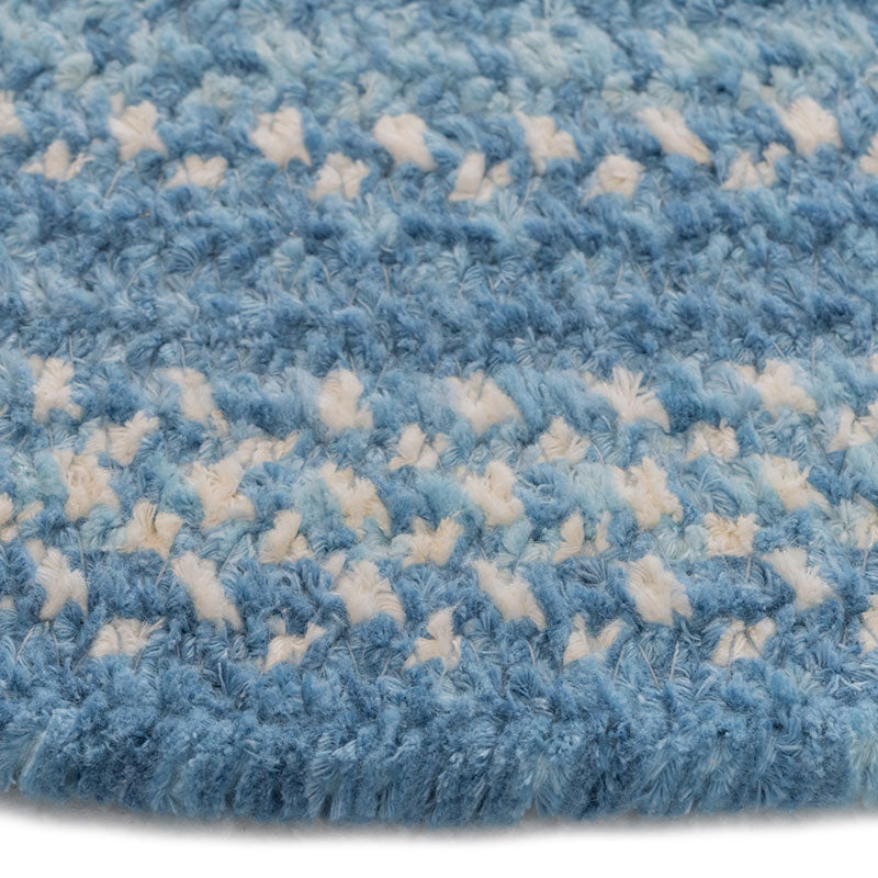 Bambini Braided Chenille Rug - Aqua, 7' x 9' Oval