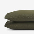 Solid Garment Washed Cotton Percale Pillowcase Set - Olive, King