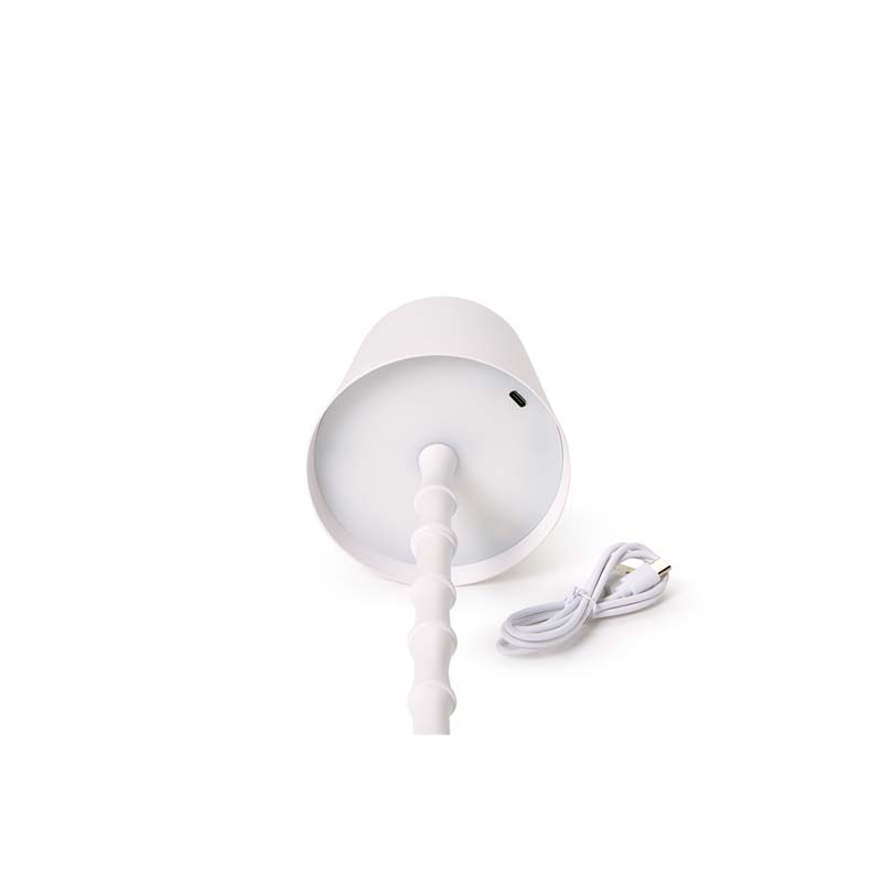 Bamboo Cordless LED Table Lamp - White