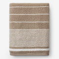 Plush Spa Stripe Bath Sheet - Light Mocha