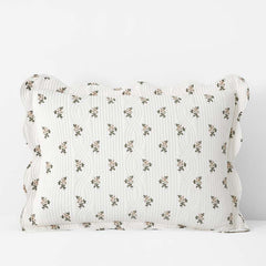 Flower Delight Reversible Quilted Sham - Ivory, King
