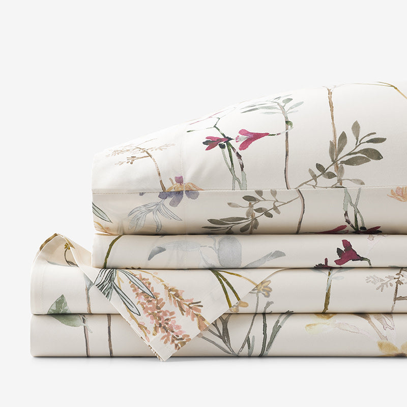 Peyton Premium Smooth Sateen Bed Sheet Set - Multi, Twin