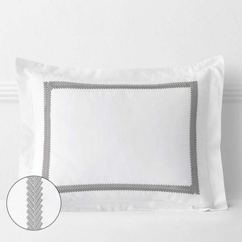 Hewett Luxe Smooth Egyptian Cotton Sateen Sham - Gray, King