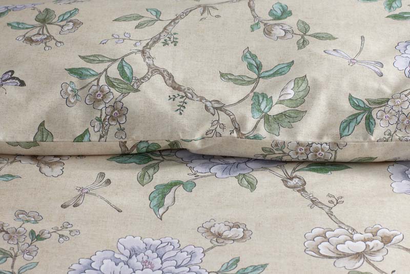 Peony Garden Premium Smooth Wrinkle-Free Sateen Comforter - Beige Tan, King/Cal. King