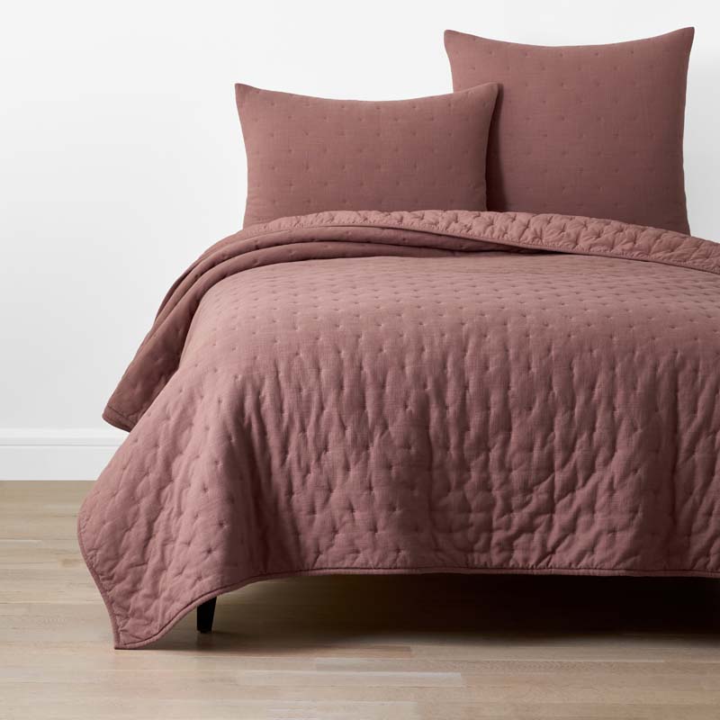 Petite Tufted Quilt - Brick, Full/Queen