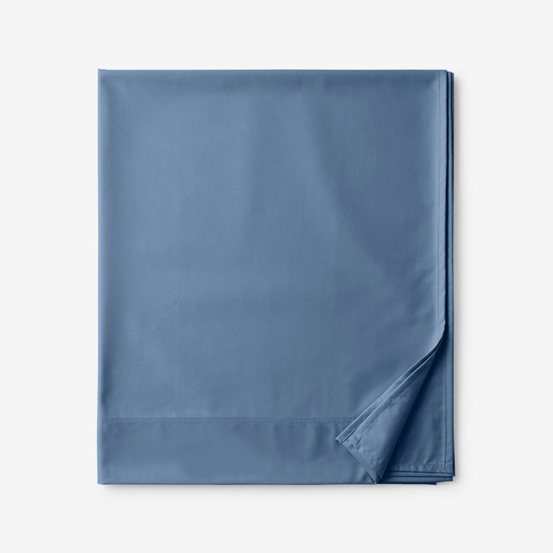 Classic Smooth Rayon Made From Bamboo Sateen Flat Bed Sheet - Blue Horizon, Full