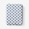 Suhana  Garment Washed Cotton Percale Fitted Bed Sheet - Blue, Queen