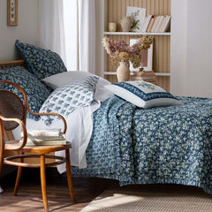 Suhana Reversible Ruffle Quilted Sham - Blue, Standard