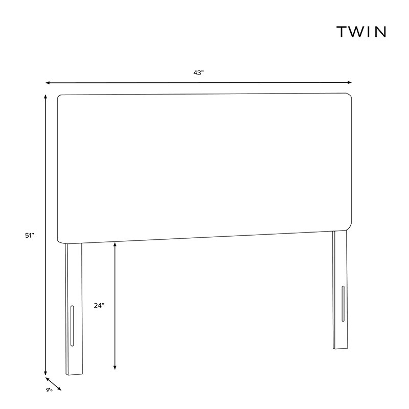 Sutton Textured Linen Headboard - Laurel, Twin