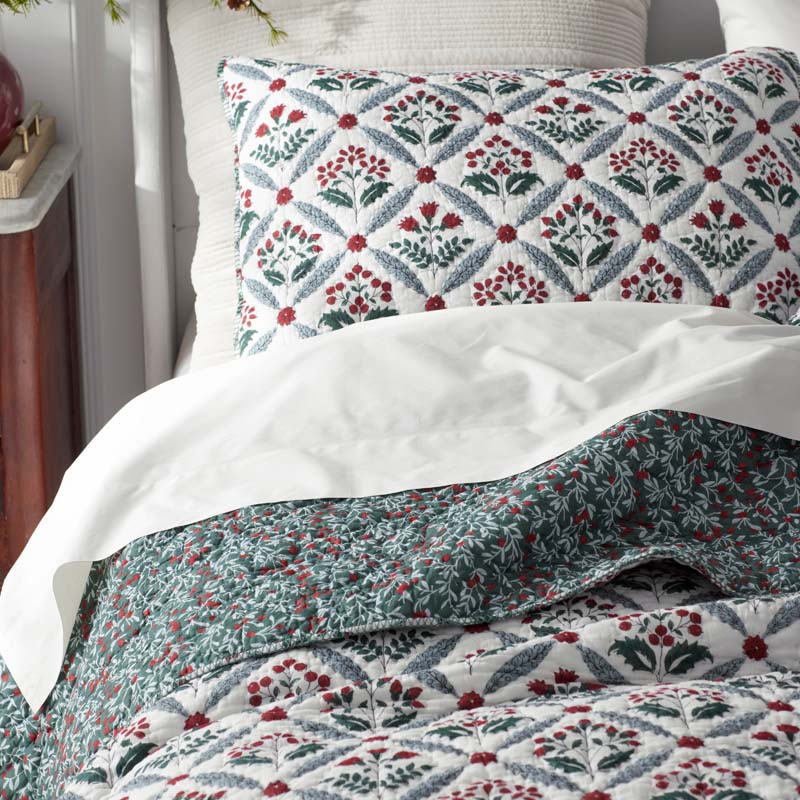 Elderberry Reversible Quilted Sham - White, Euro