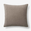 Tufted Stitch Velvet Decorative Square Pillow Cover - Taupe, 20 in. x 20 in.