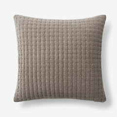Tufted Stitch Velvet Decorative Square Pillow Cover - Taupe, 20 in. x 20 in.