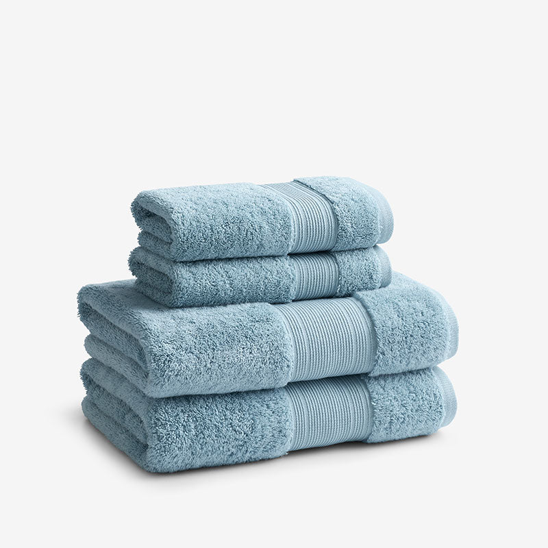 Regal Egyptian Cotton 4-Piece Bath & Hand Towel Set - Blue Sky