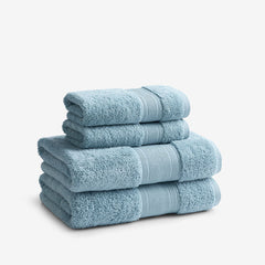 Regal Egyptian Cotton 4-Piece Bath & Hand Towel Set - Blue Sky