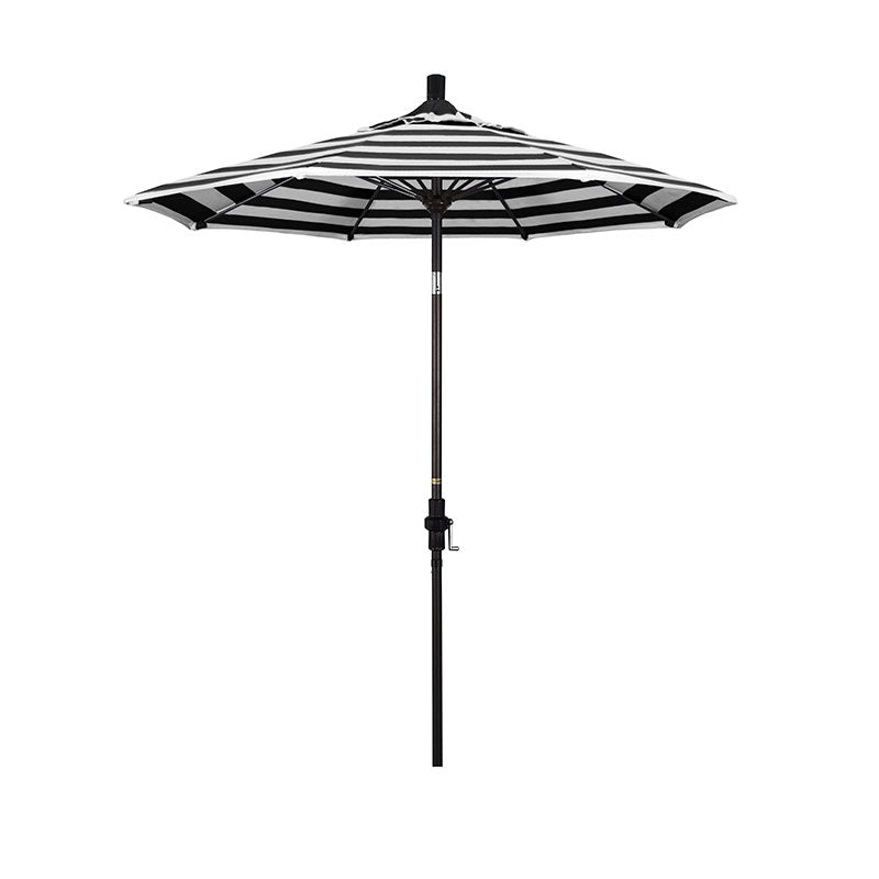 Round Outdoor Patio Umbrella, Fiberglass with Twist Tilt - Bronze Finish, Cabana Classic, 7.5'