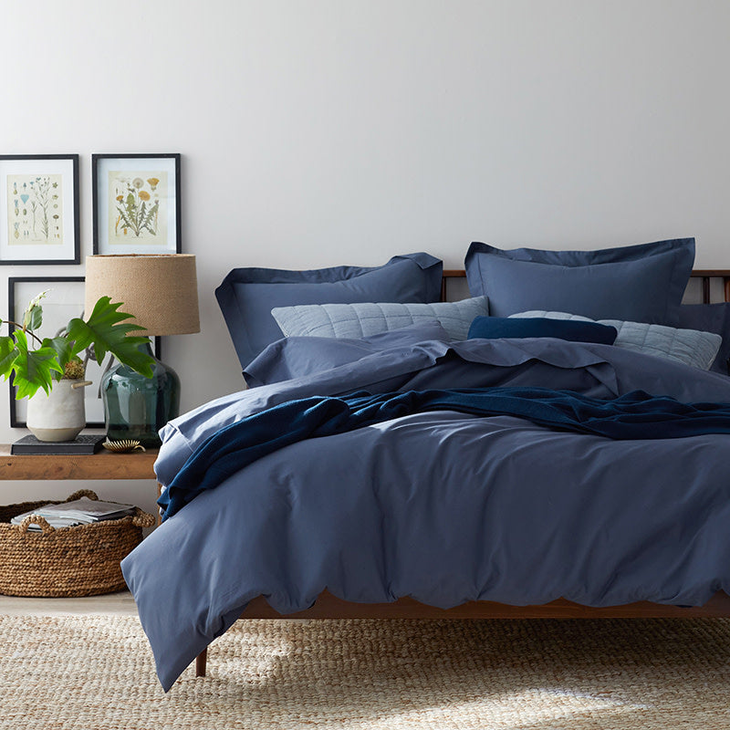 Brushed Cotton Sheet Set - Blue, Twin