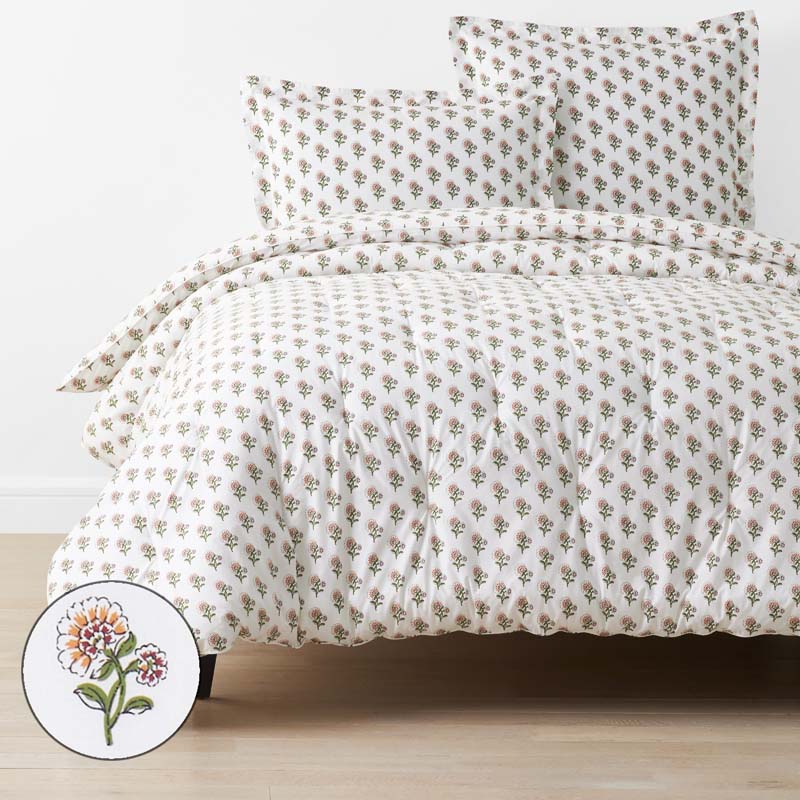 Suhana  Garment Washed Cotton Percale Comforter - Caramel, Twin/Twin XL