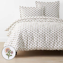 Suhana  Garment Washed Cotton Percale Comforter - Caramel, Twin/Twin XL