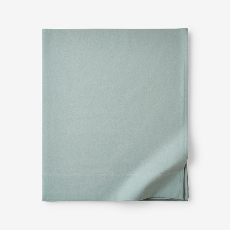 Classic Ultra-Cozy Cotton Velvet Flannel Flat Bed Sheet - Seafoam, King/Cal. King
