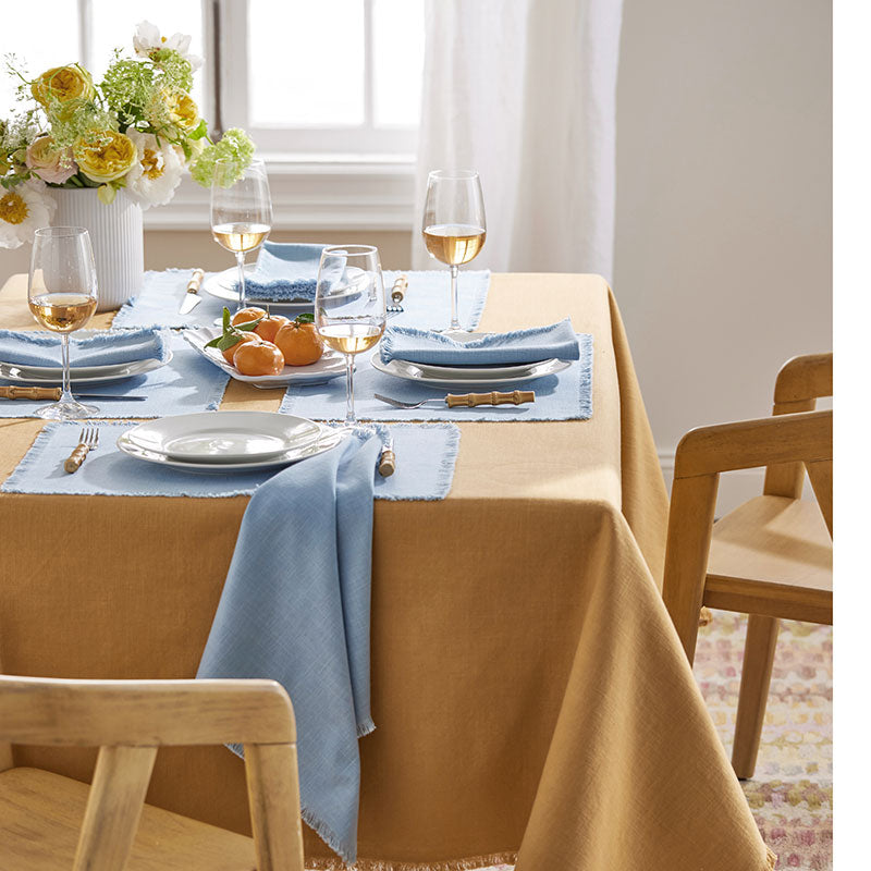 Solid Fringe Tablecloth - Amber, 70 in. x 108 in.