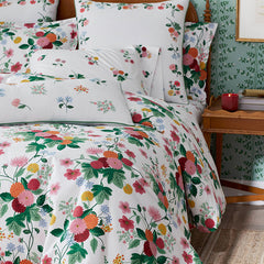 Dahlia Classic Cool Cotton Percale Comforter - White Multi, Full