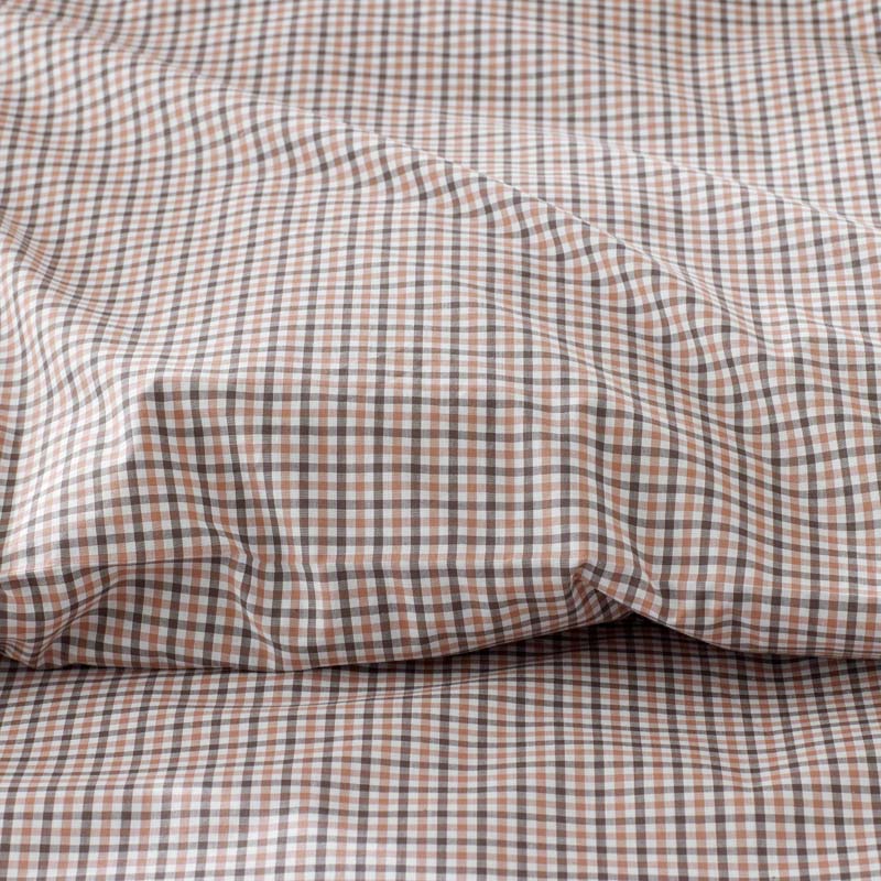 Classic Stripes and Plaids Cool Yarn-Dyed Cotton Percale Pillowcase Set - Mini Check Brown, King