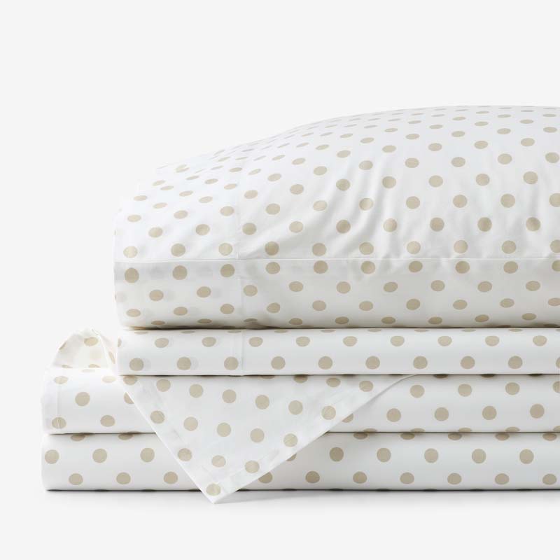 Isadora Classic Cool Cotton Percale Bed Sheet Set - Dot, King