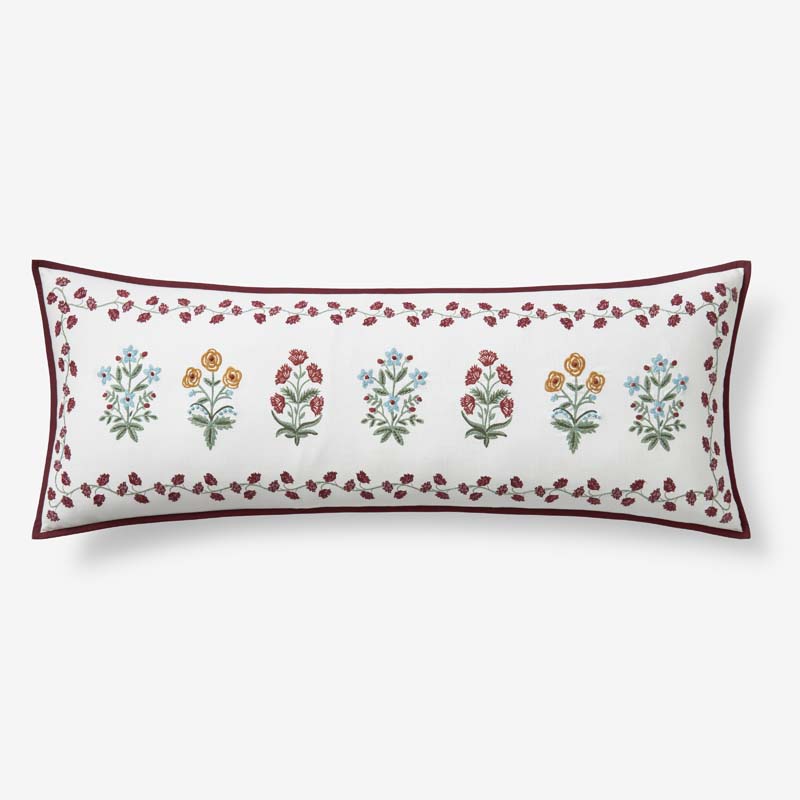 Lottie Decorative Lumbar Pillow Cover - Ivory, 14 in. x 40 in.