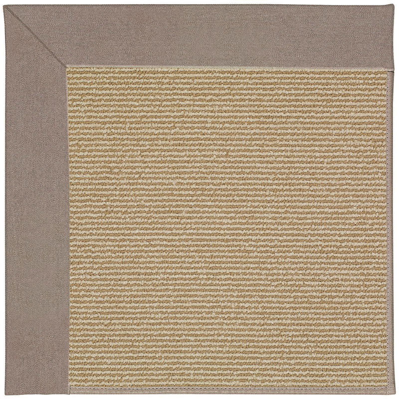 Sunbrella Narrow Stripe Bordered Indoor/Outdoor Rug - Taupe, 5' x 8'