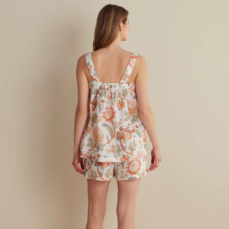 Printed Voile Women's Babydoll Shorts Set - Wild Bloom, L