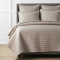 Premium Smooth Wrinkle-Free Sateen Quilted Coverlet - Light Birch, Queen