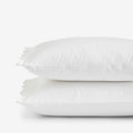 Embroidered Scallop Classic Smooth Sateen Solid Pillowcase Set - Ivory, Standard