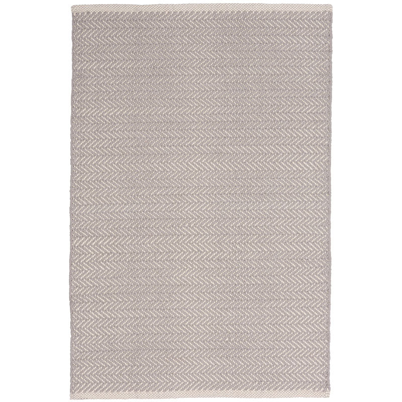 Herringbone Handwoven Cotton Rug - DoveGray, 5' x 8'