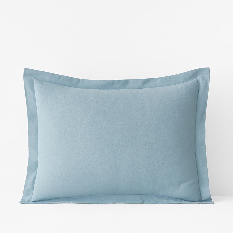 Luxe Ultra-Cozy Cotton Velvet Flannel Sham Cloud Blue, King