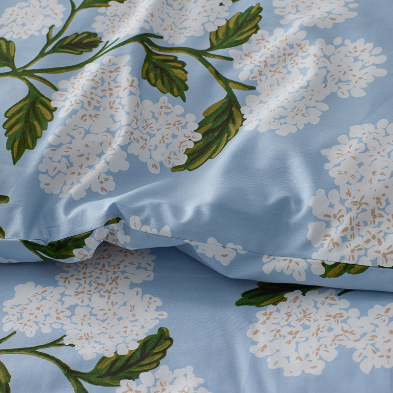 Hydrangea Classic Cool Cotton Percale Fitted Bed Sheet - Powder Blue, King