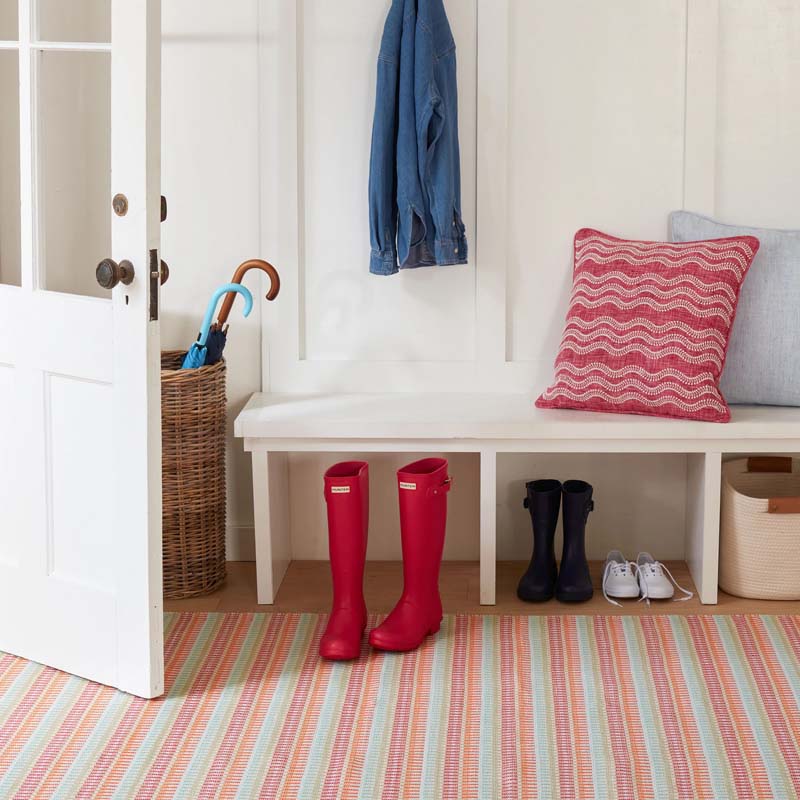 Candy Stripe Handwoven Indoor/Outdoor Rug - Pink Multi, 2' x 3'
